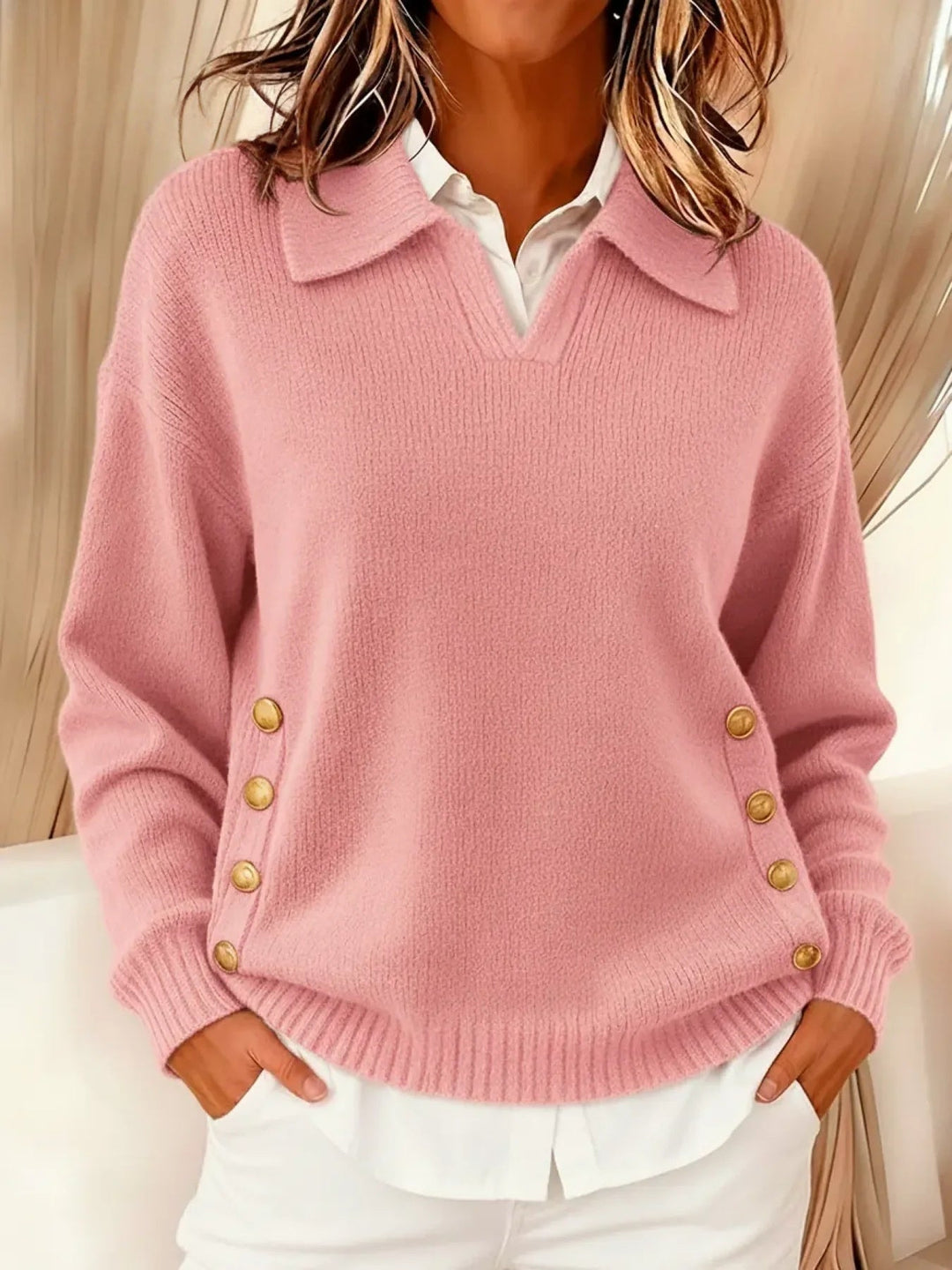 Erminia | Suéter de Cuello Polo y Botones