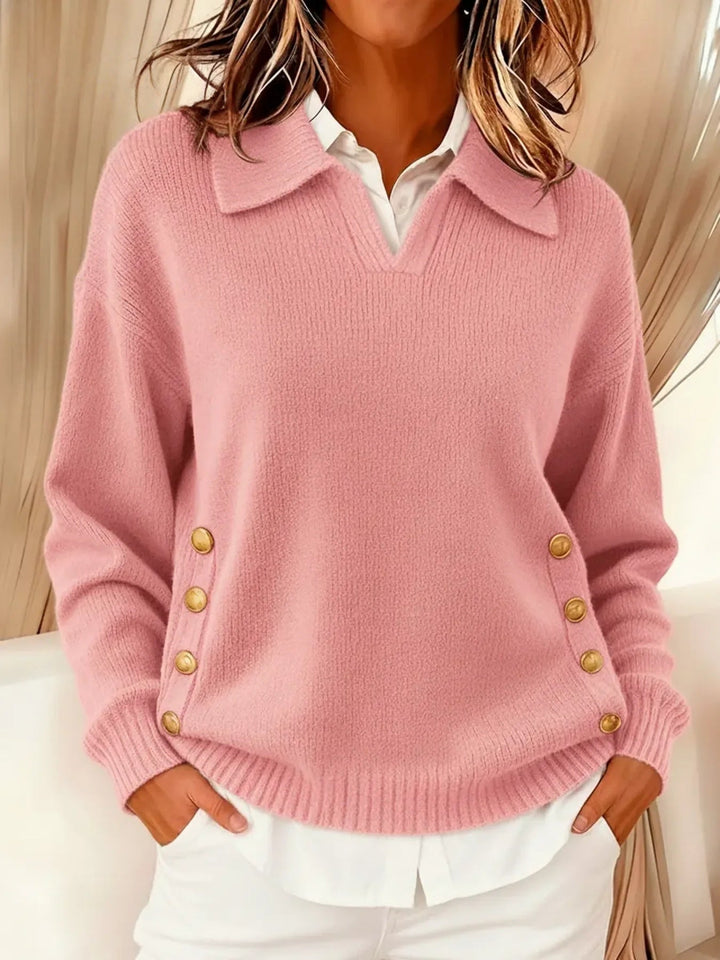 Erminia | Suéter de Cuello Polo y Botones