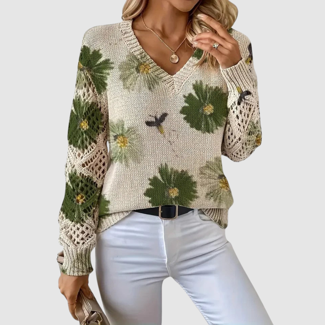Meda - Suéter elegante con motivo floral