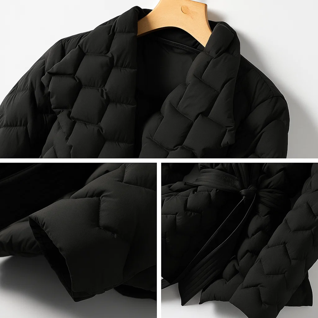 Sophia™ | Chaqueta acolchada con cinturón en la cintura