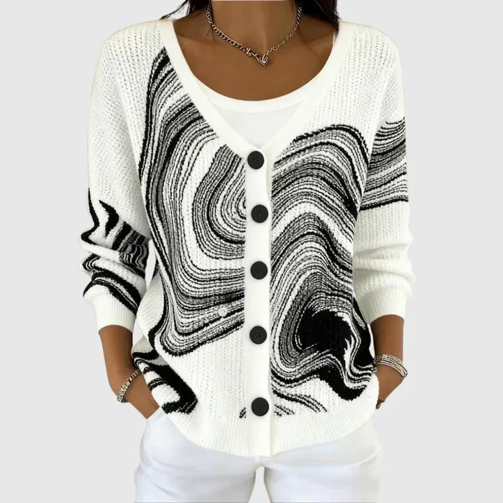 Cardigan de Tricot Confortable con Botones