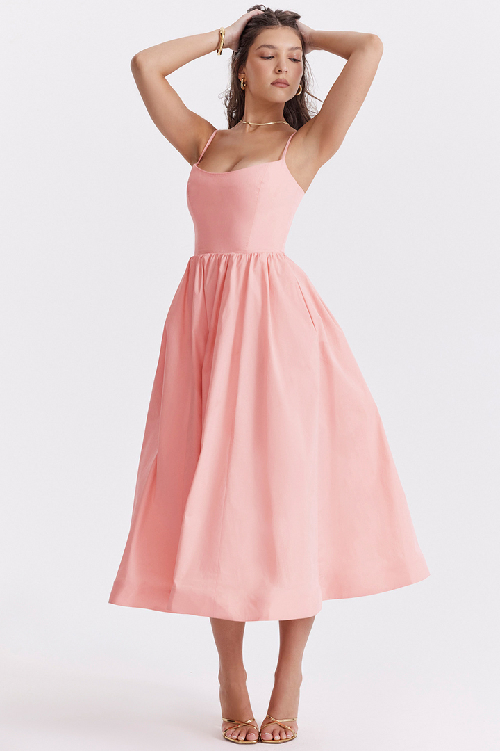 ESTELLE | Vestido Midi Verano Elegante Corsé