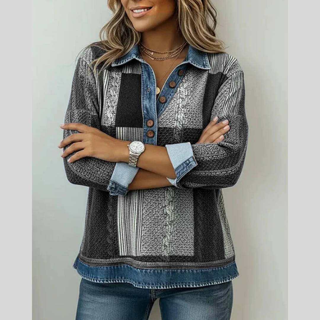 Sientje - Sudadera de patchwork en colores bloqueados