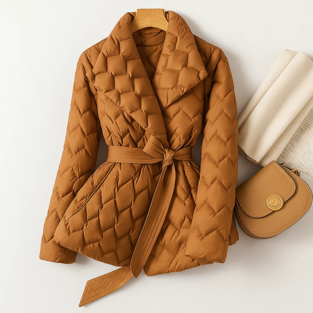Sophia™ | Chaqueta acolchada con cinturón en la cintura