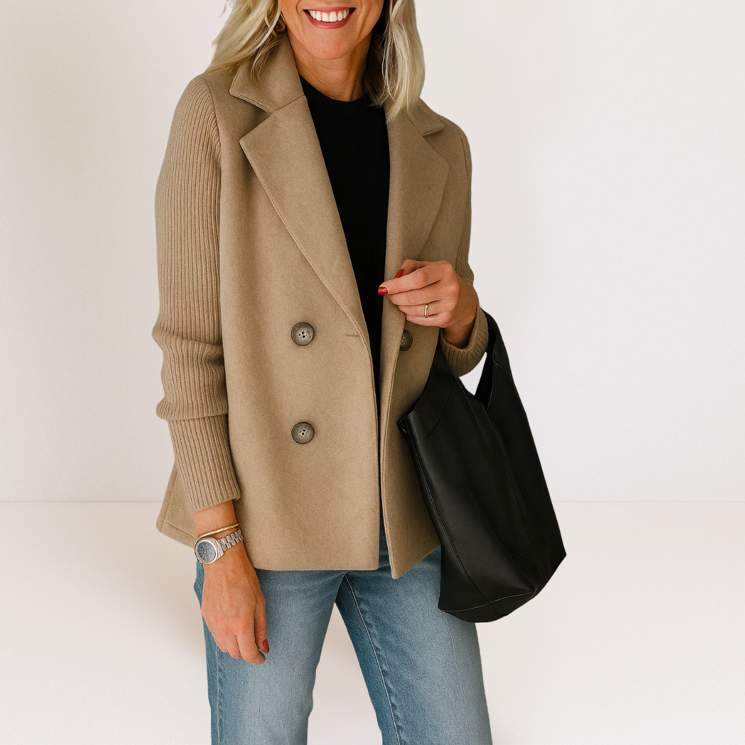 Martine™ | Chaqueta elegante con mangas de punto