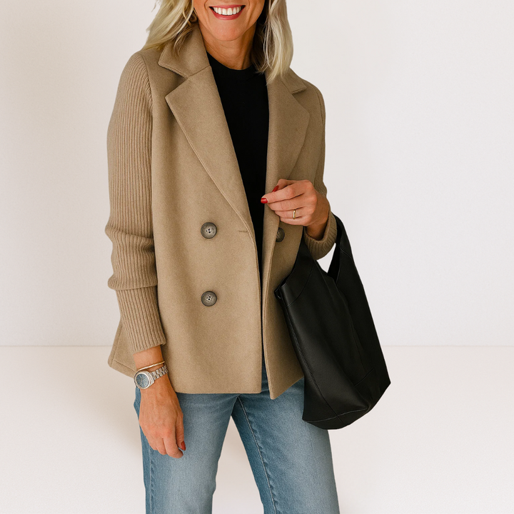 Martine™ | Chaqueta elegante con mangas de punto
