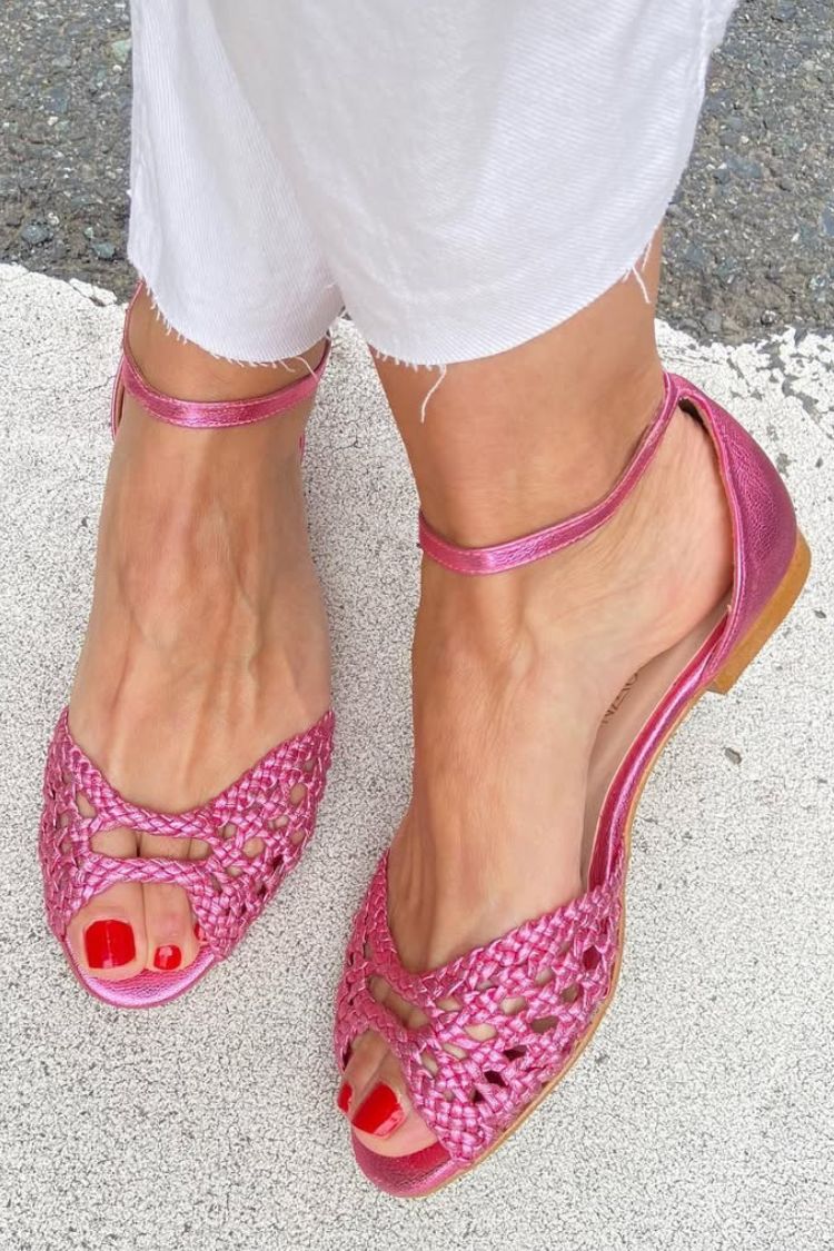Sandalias trenzadas Isadora en oro