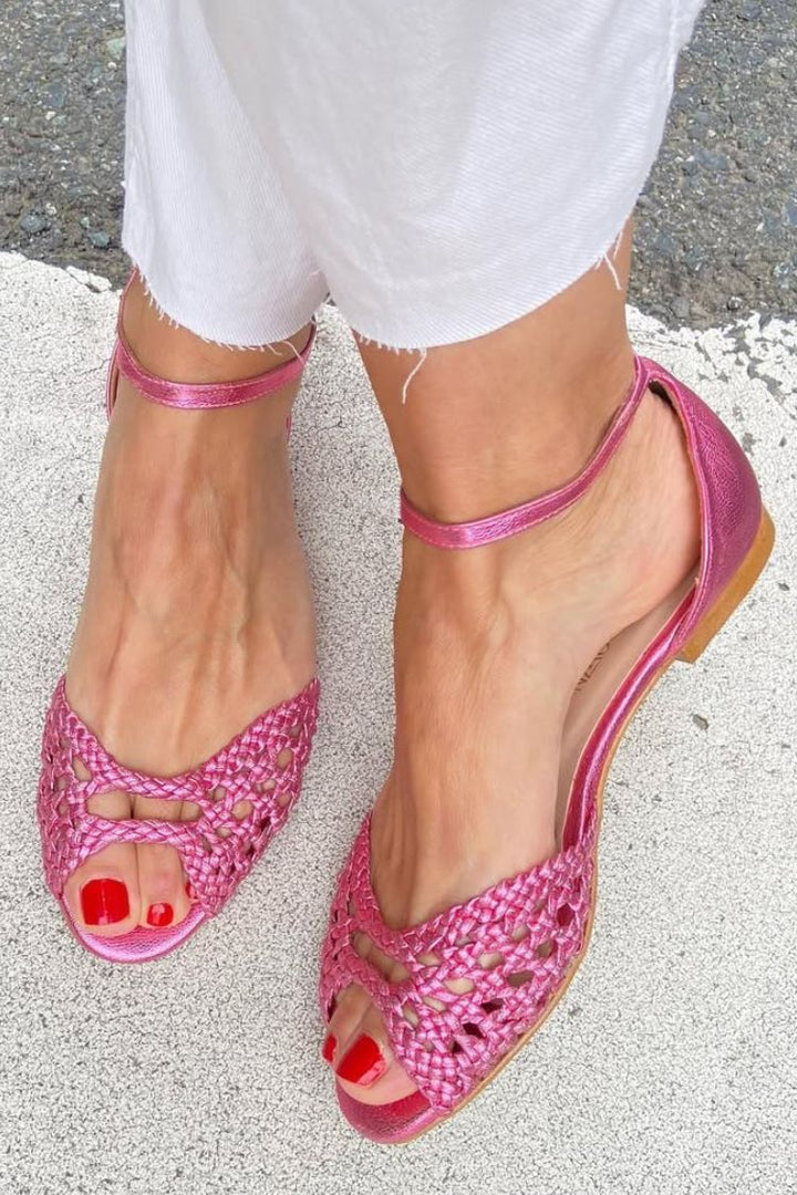 Isadora | Sandalias Tejidas Doradas