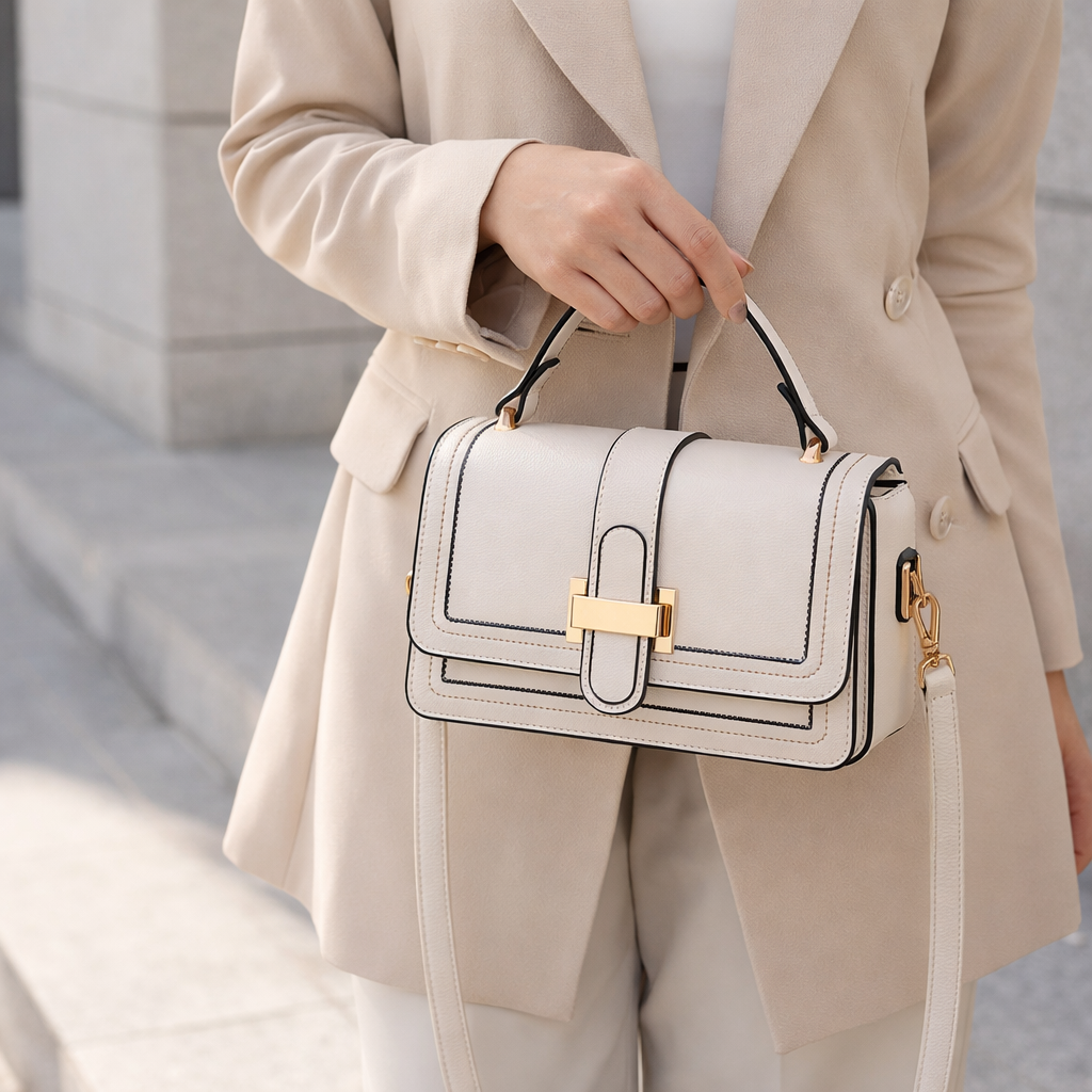 Luna Paris - Bolso de mano de cuero elegante