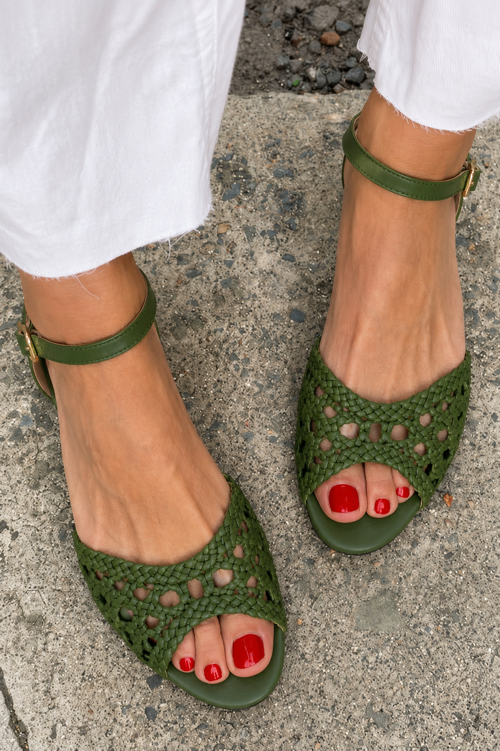 Sandalias trenzadas Isadora en oro