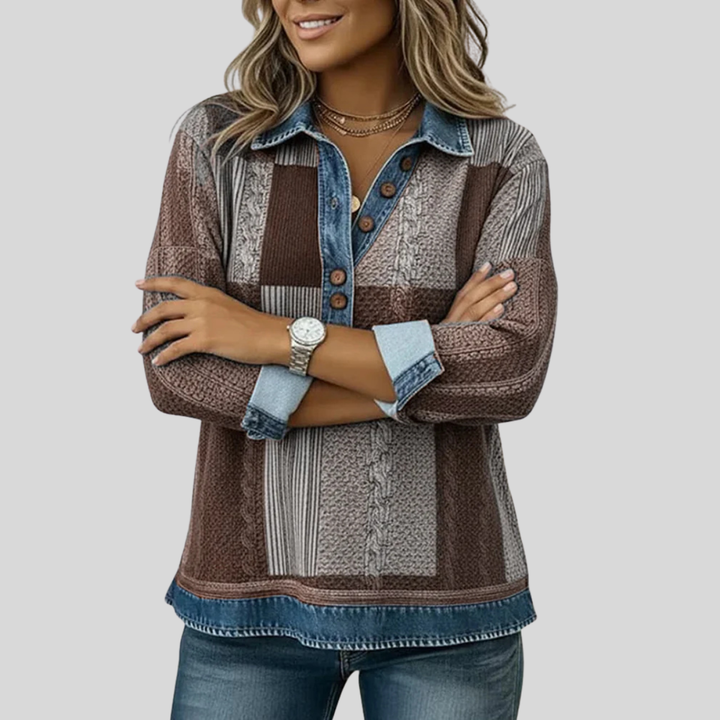 Sientje - Sudadera de patchwork en colores bloqueados
