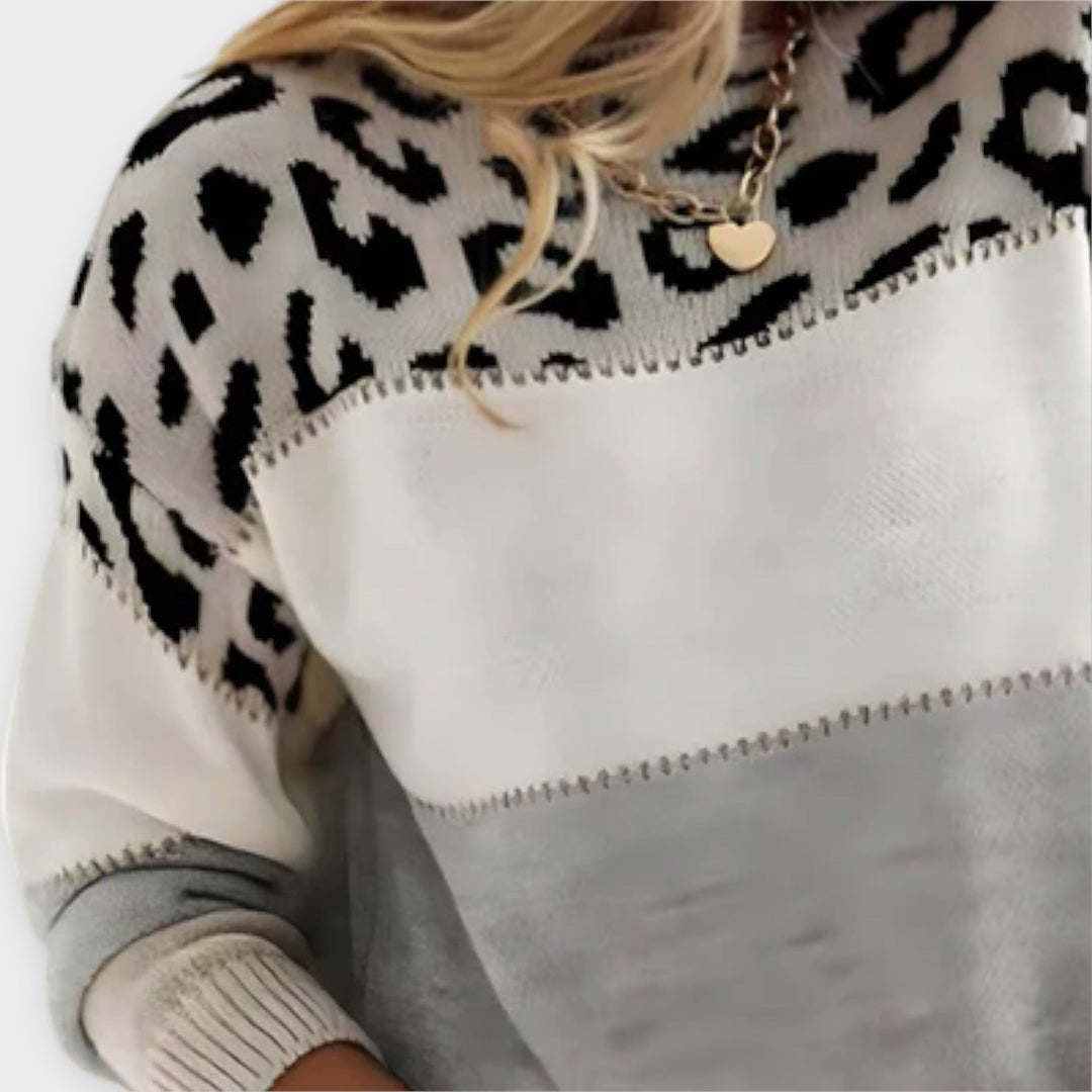 Cheyenne - Jersey suelto con estampado de leopardo