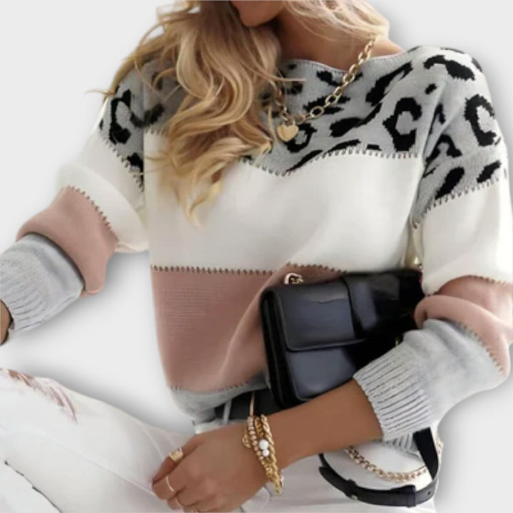 Cheyenne - Jersey suelto con estampado de leopardo