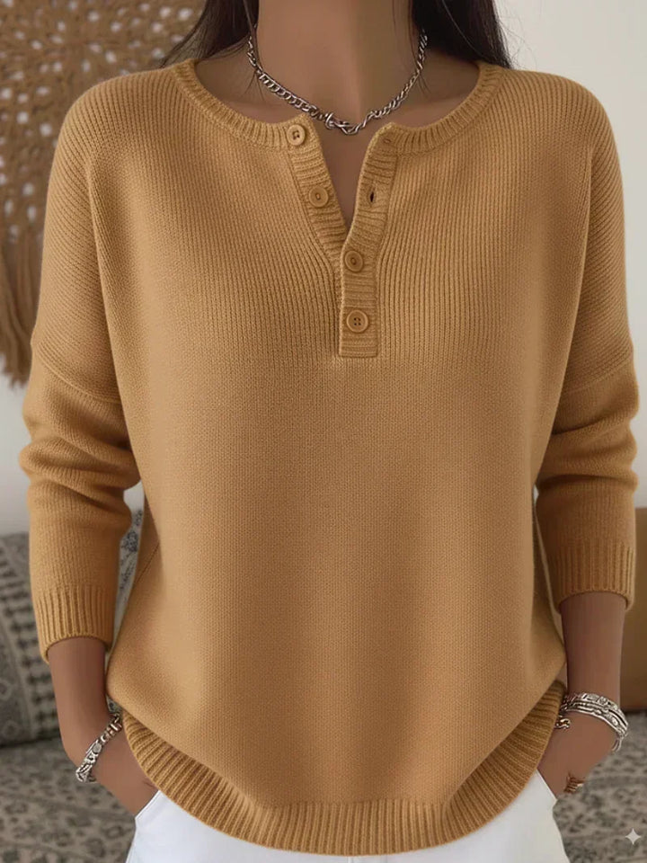 Ernesta | Suéter de Punto con Botones Henley
