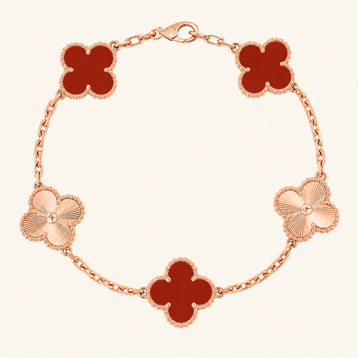 KLEEBLATT | Pulsera guilloché en oro rosa