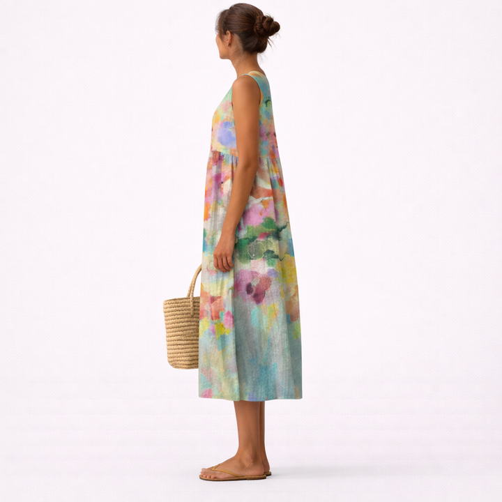 Vestido midi multicolor elegante Carla