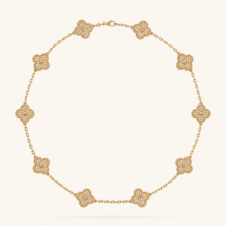 KLEEBLATT | Collar de oro con 10 motivos y detalles en forma de trébol brillantes