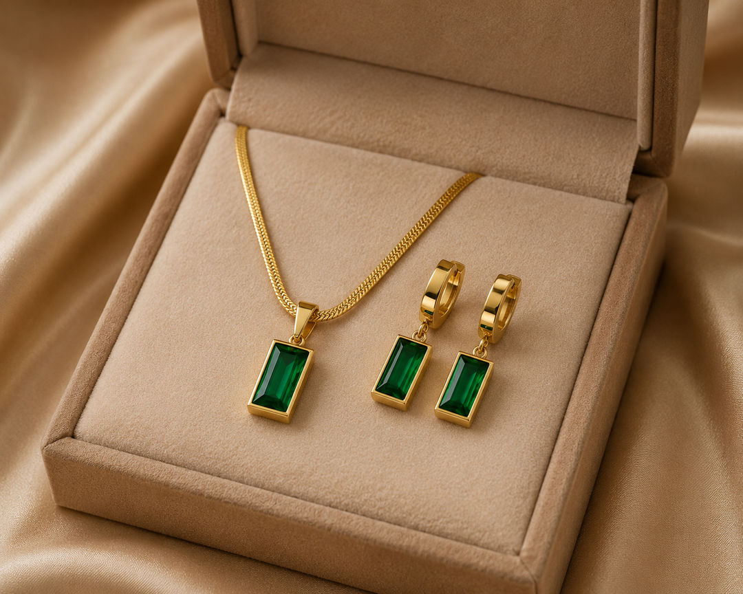 Conjunto de Joyas Nora Esmeralda