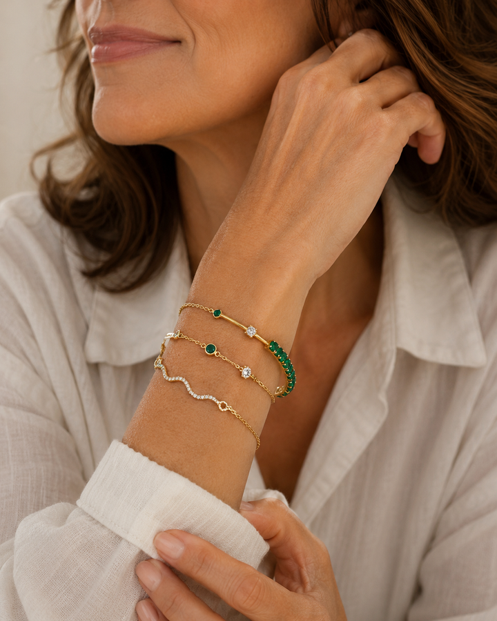 Conjunto de Pulseras Valentina Esmeralda