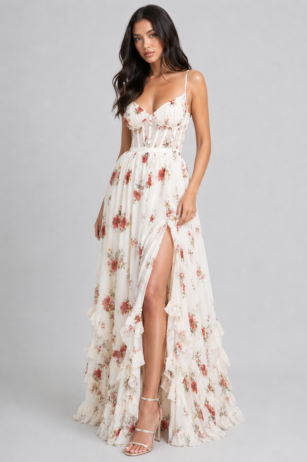 VALESKA | Vestido Maxi Chic con Estilo Floral Vintage