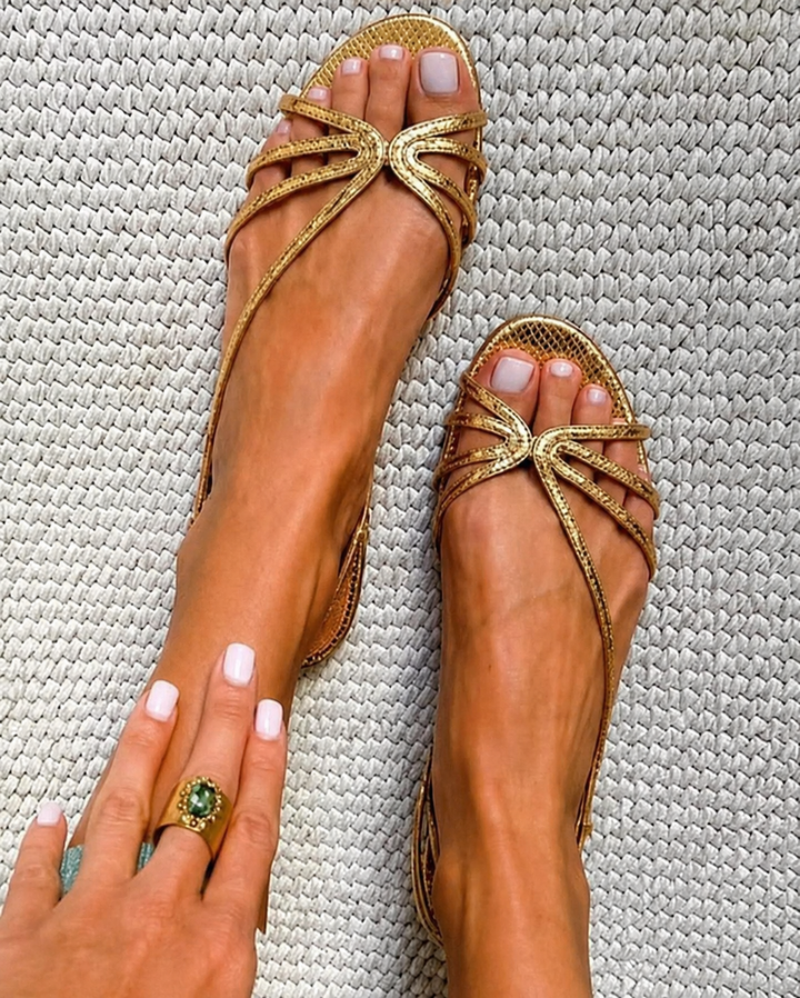 Ginevra | Sandalias Doradas Elegantes para el Verano