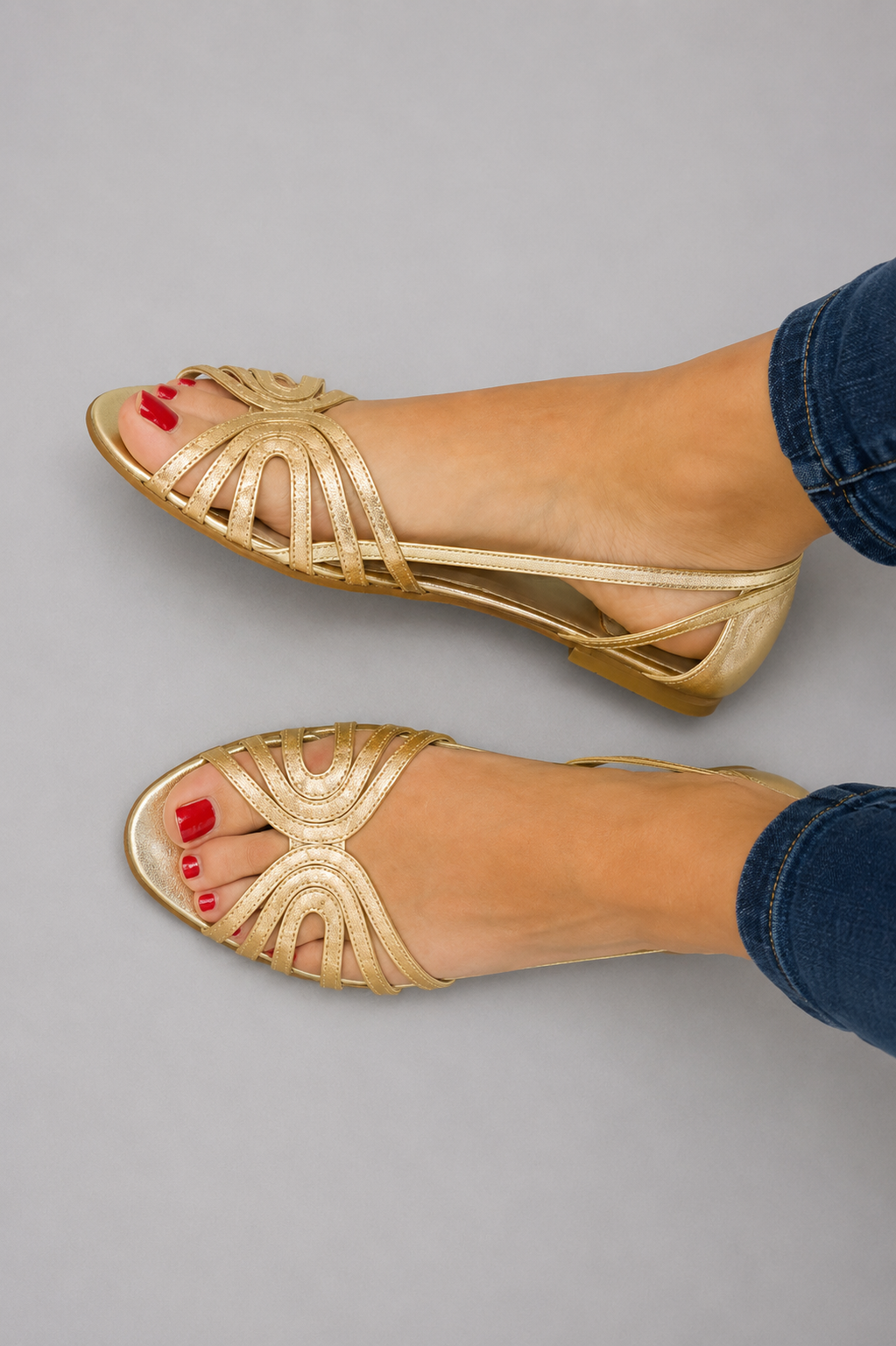 Eleonora | Sandalias Doradas Luz