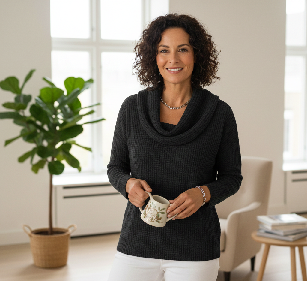 Amber™ | Suéter cálido con elegante escote en cascada