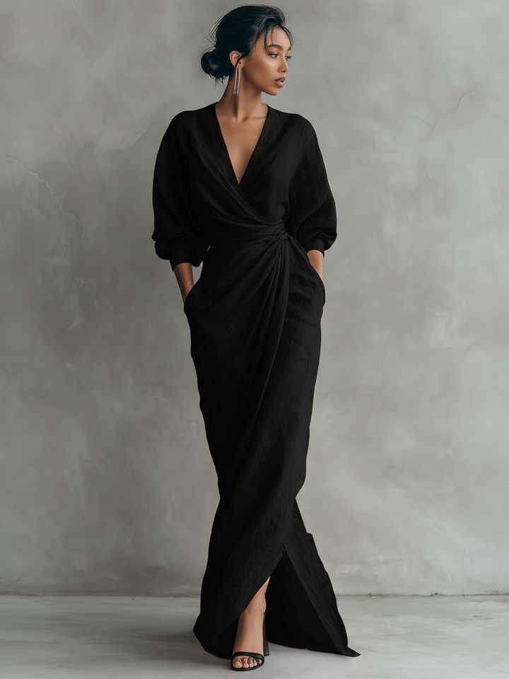 Robe Maxi Rosa Col V