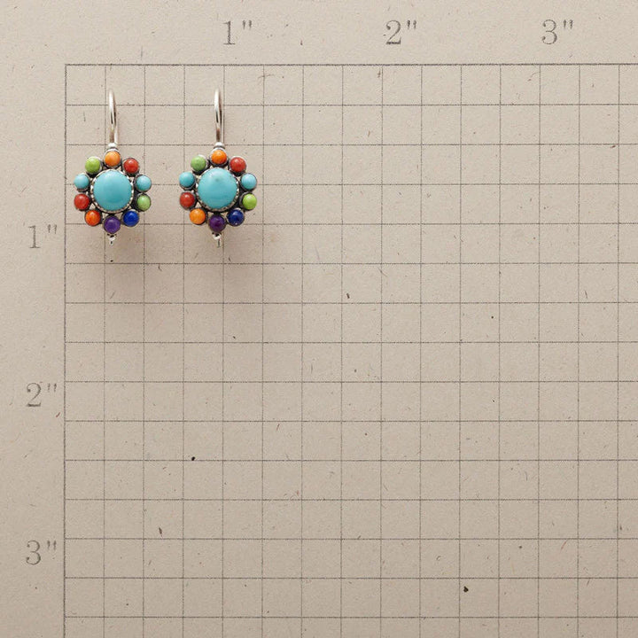 Pendientes turquesa multicolores elegantes