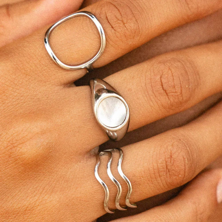 Anillo Sello de Perlas