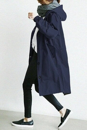 Abrigo trench elegante y repelente al agua