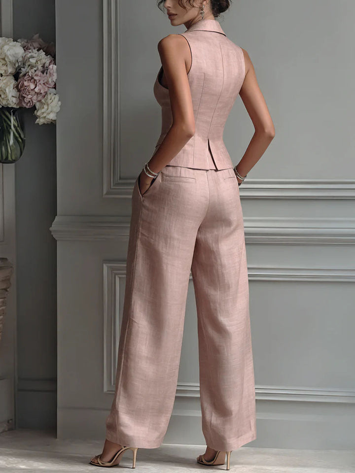 Aime™ | Conjunto de dos piezas con escote en V y cierre de botones