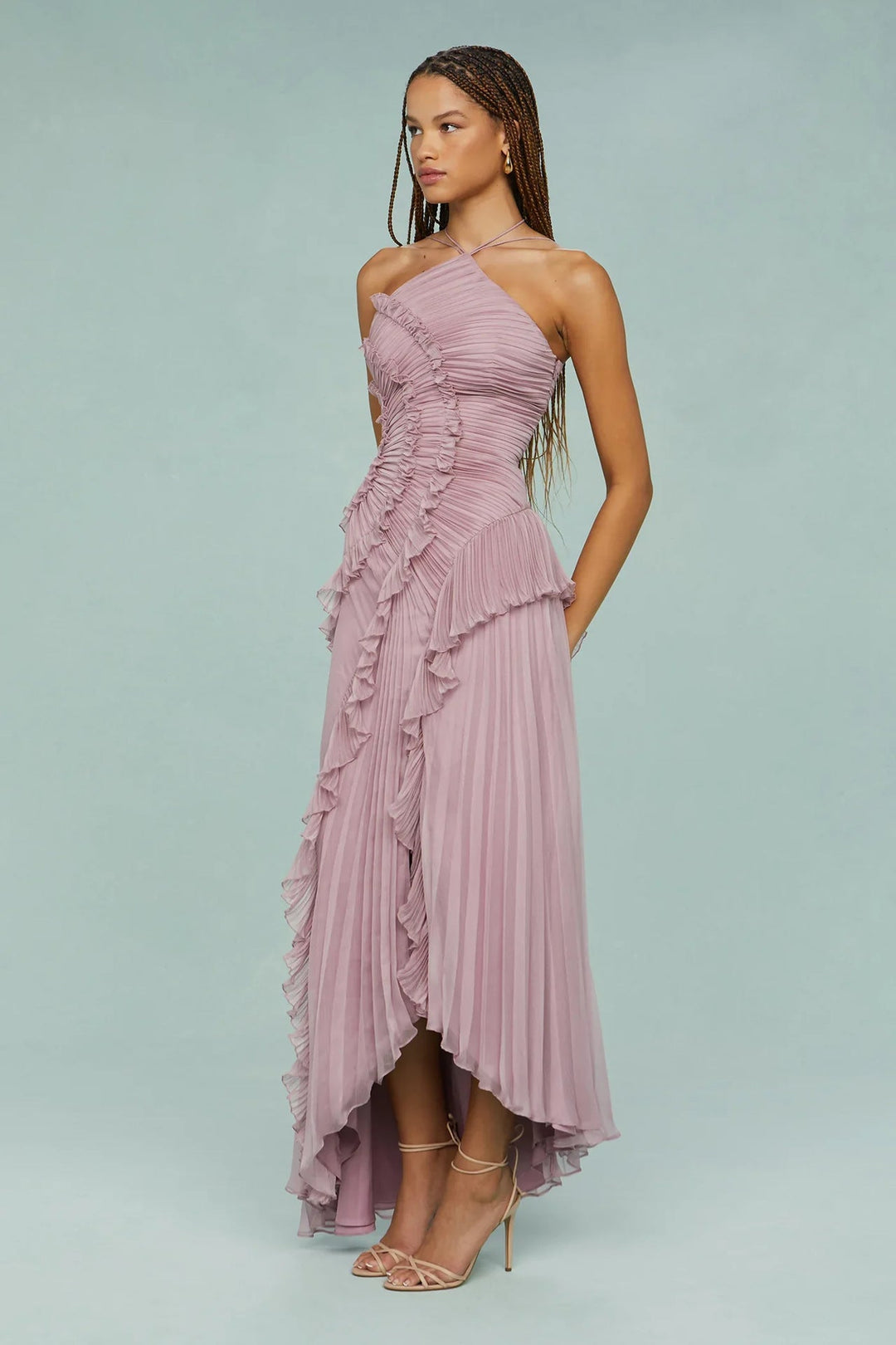 LIYANA | Vestido con volantes en espiral