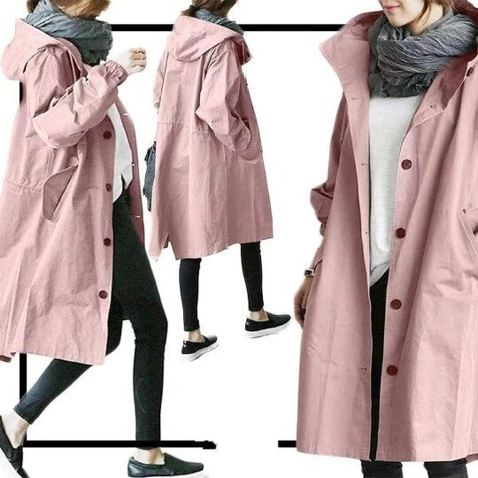Abrigo trench elegante y repelente al agua