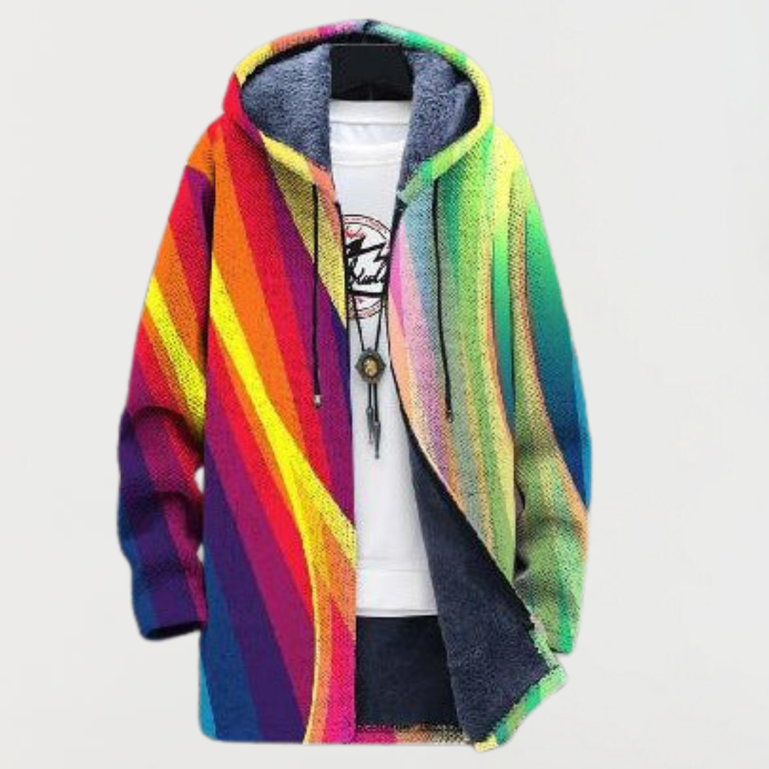 Sudadera a rayas arcoíris