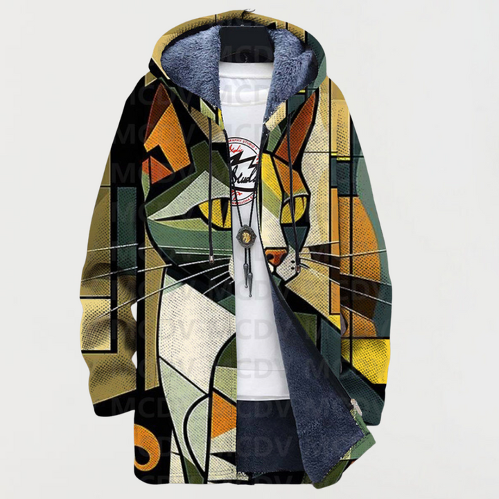 Chaqueta con diseño geométrico para gatos