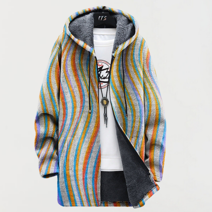 Chaqueta de rayas onduladas