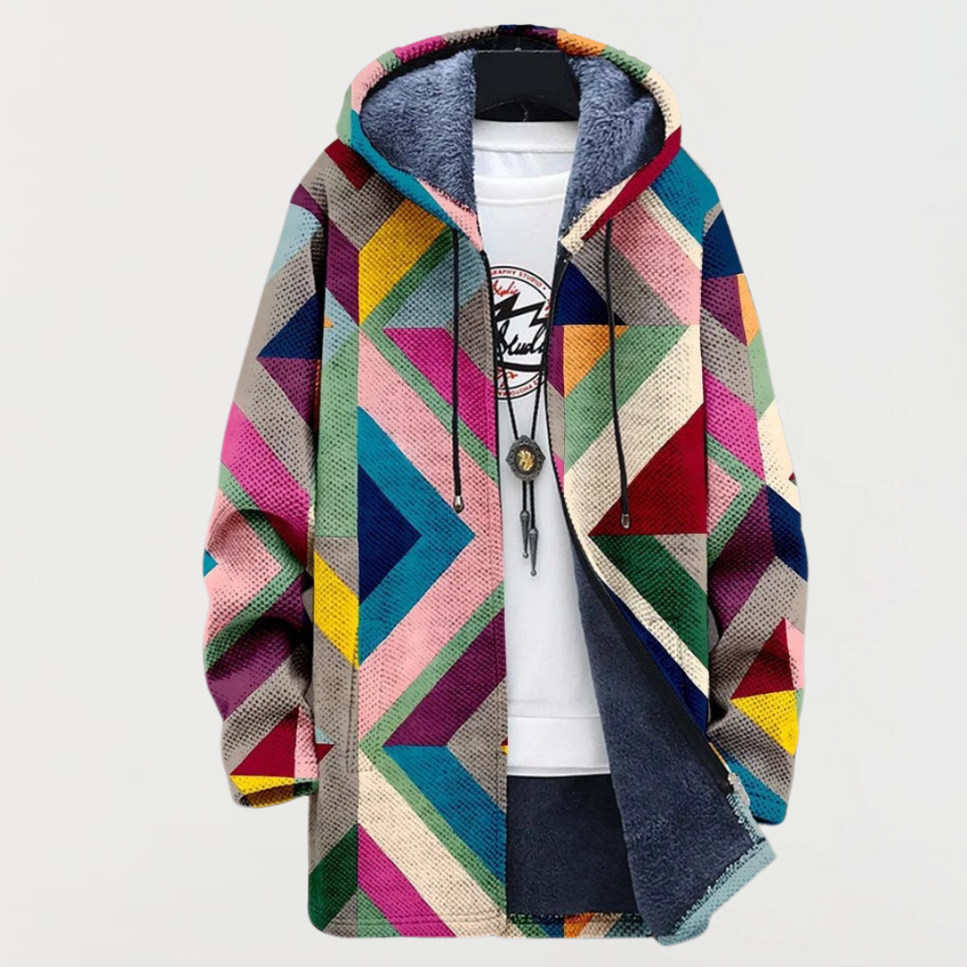 Sudadera con un diseño geométrico artístico