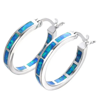 Pendientes Chic de Aro con Ópalo de Fuego Azul