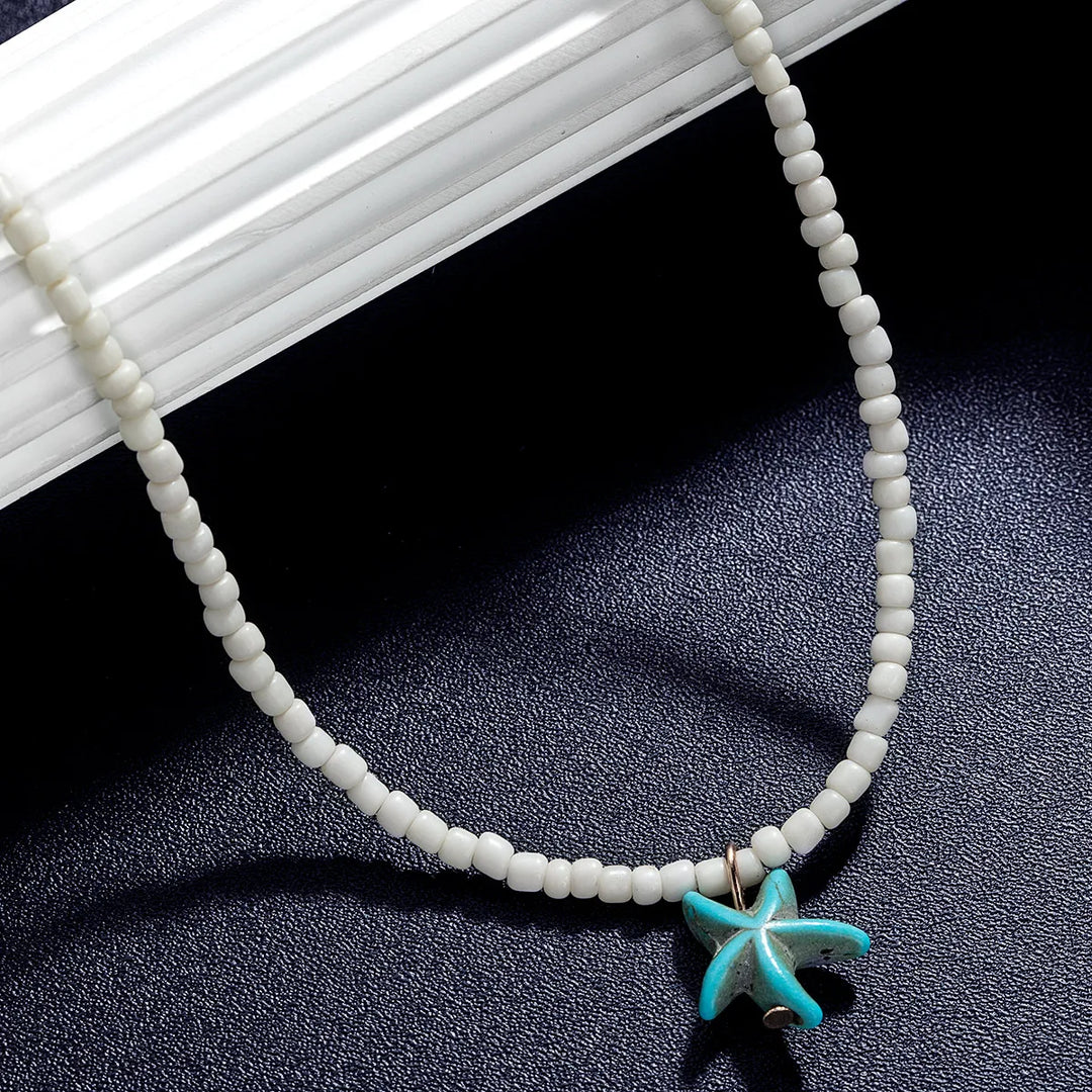 Collar Estrella de Mar Turquesa Bohemio Chic