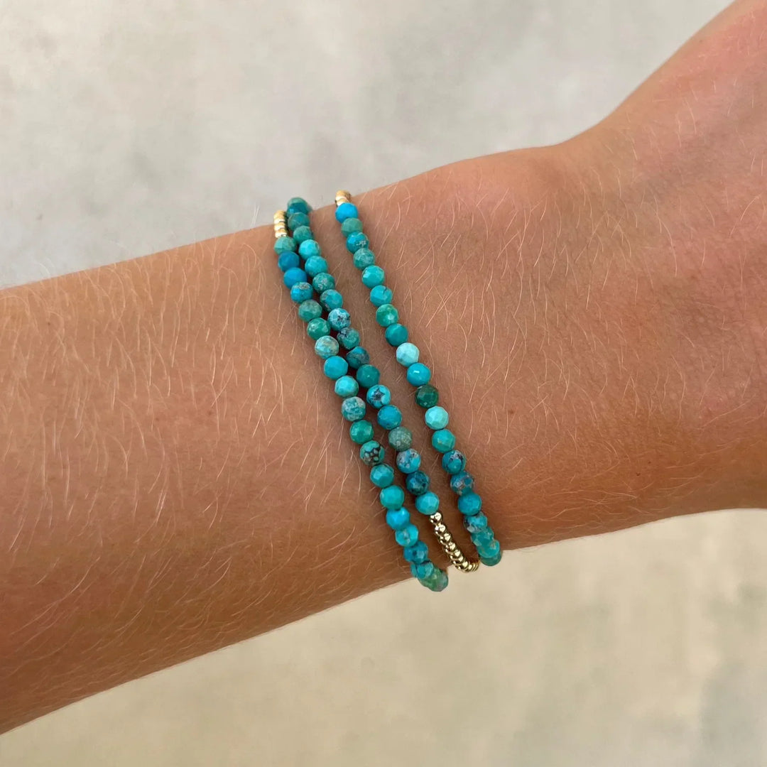 Pulsera de Perlas de Turquesa en Oro de 18K Chic