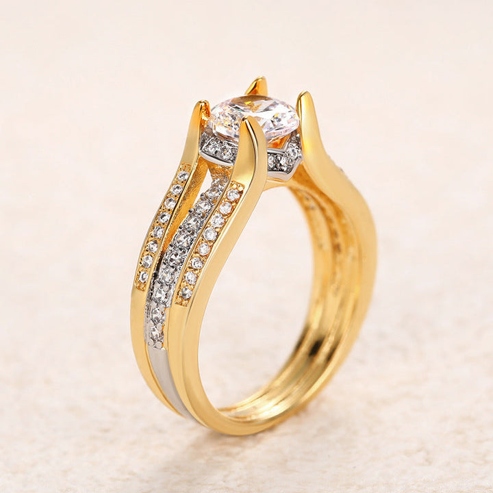 Anillo vintage de cristal – Oro, Plata, Oro rosa