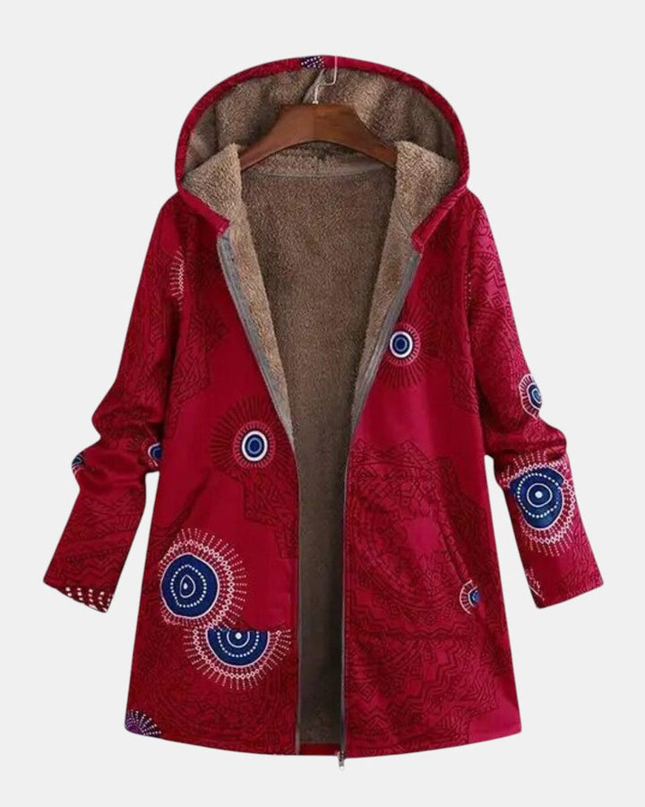 Sage - Chaqueta Sherpa de Motivo Tribal