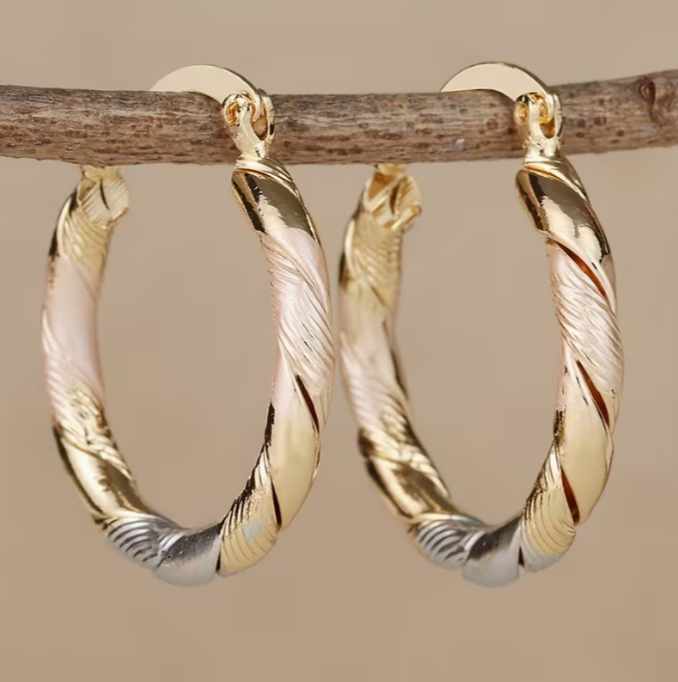 Pendientes de aro retorcidos Twilight Harmony