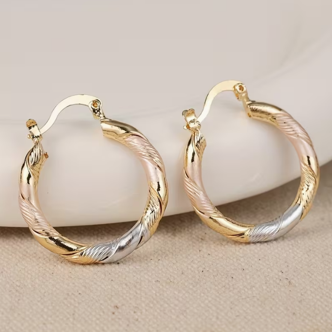 Pendientes de aro retorcidos Twilight Harmony