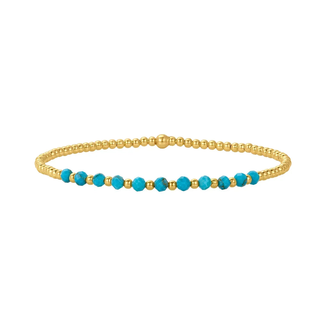 Pulsera de Perlas de Turquesa en Oro de 18K Chic