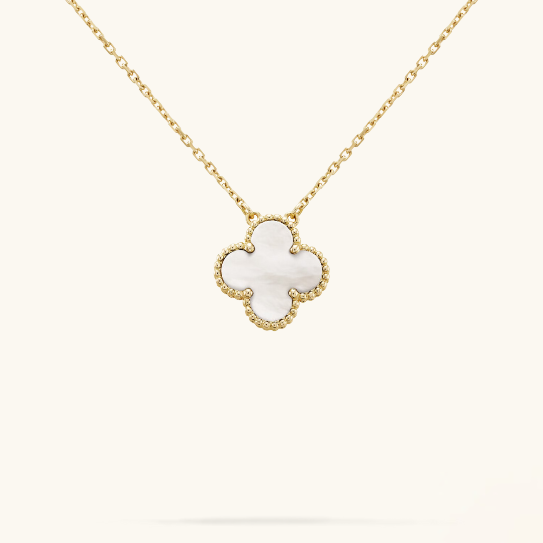 KLEEBLATT | Collar Blanco/Oro