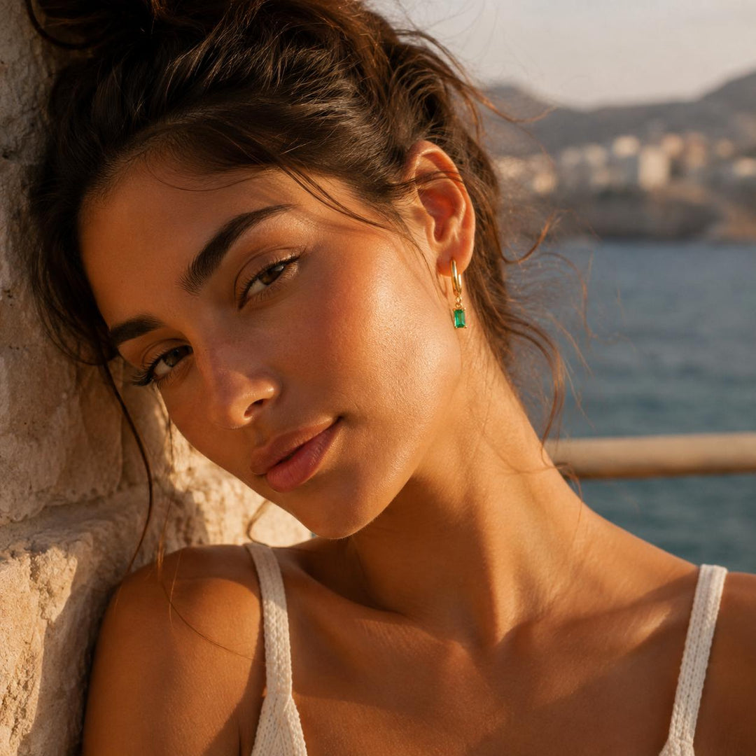 Aros Brillantes Esmeralda