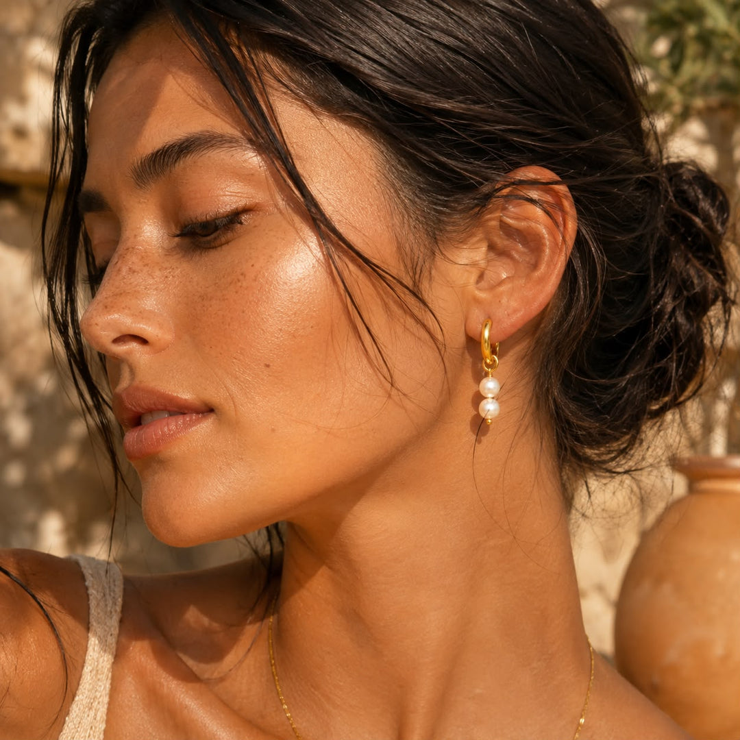 Pendientes Huggie Perlas Serenas