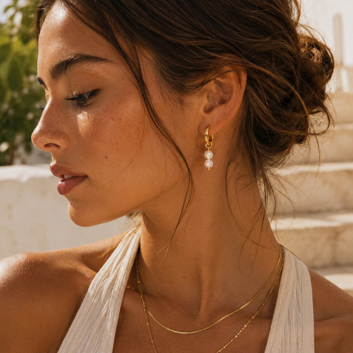 Pendientes Huggie Perlas Serenas